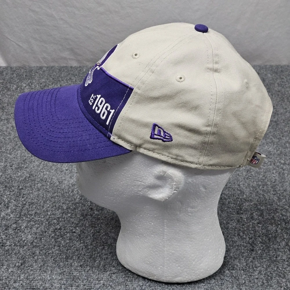 Minnesota Vikings Hat Women OSFM Tan Purple‎ New Era 9TWENTY EST 1961 NFL Cap